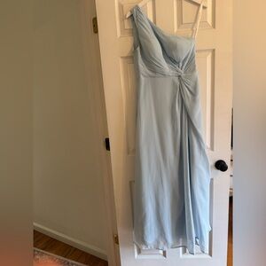 Azazie Light Blue One-Shoulder Gown